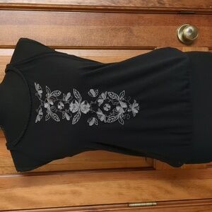 SO Black Embroidered Women's Racerback Top